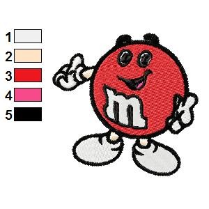 MnMs Red Embroidery Design